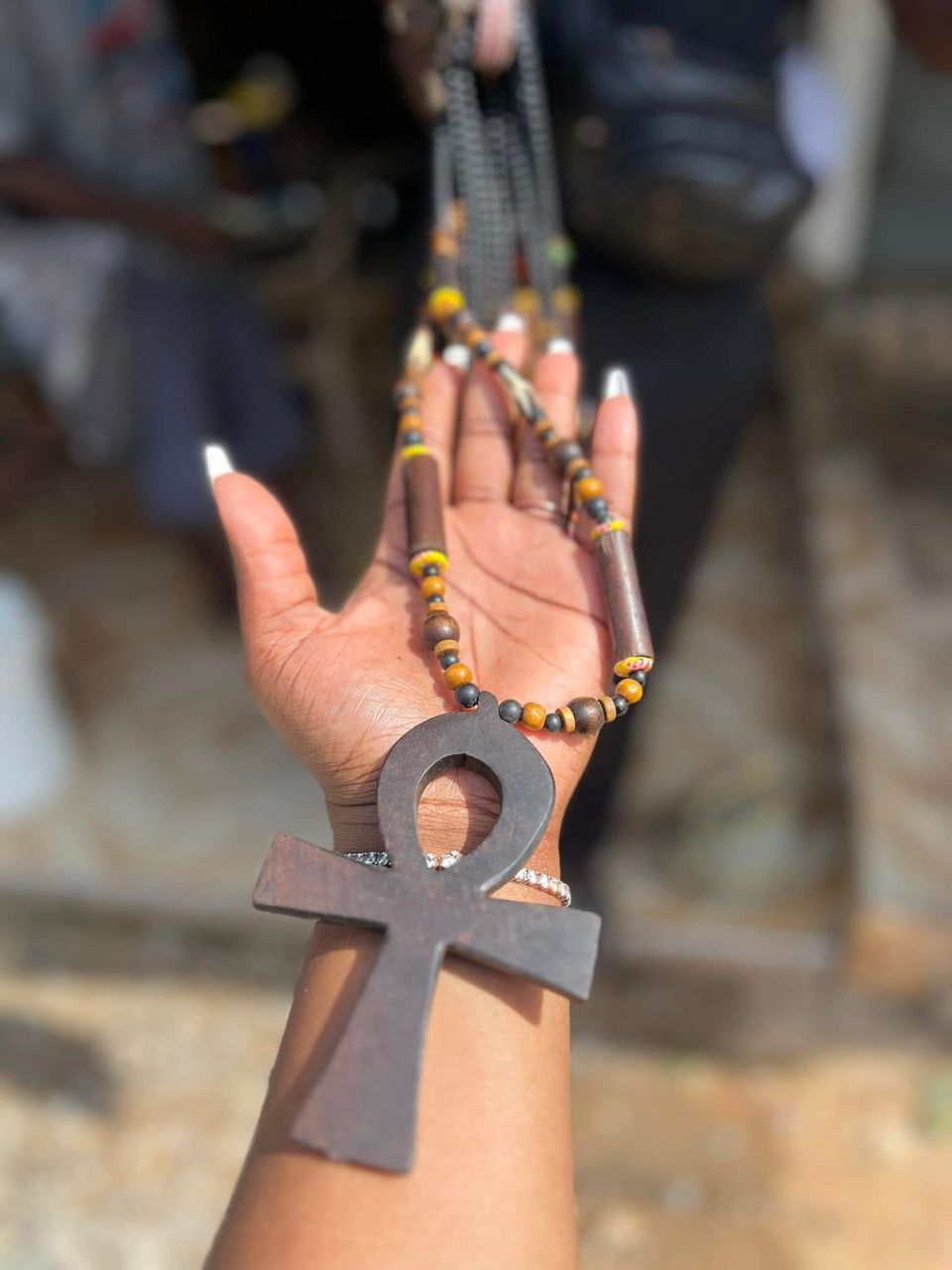 Artisan crafting bronze jewelry